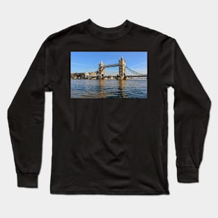 Tower Bridge against blue sky Long Sleeve T-Shirt